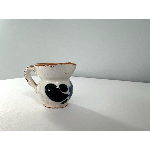 Miniature Vintage Hand Painted Ceramic Pitcher Decorative 1.5" tall Italy - Picture 2 of 9